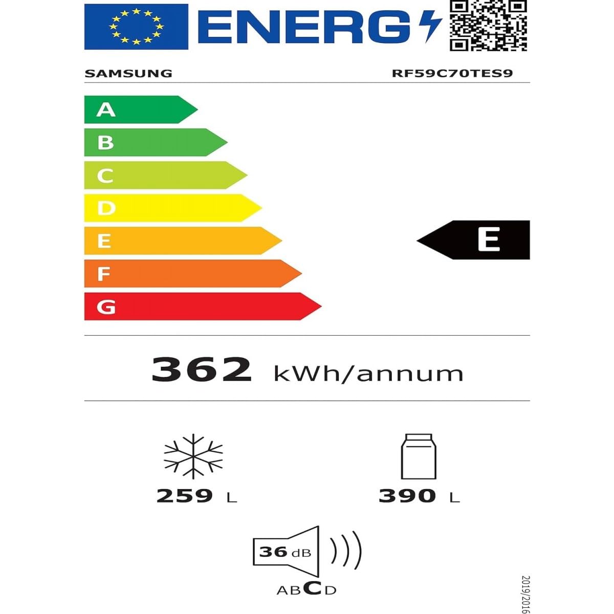 Samsung Frigorífico Americano 649L Plateado - RF59C70TES9