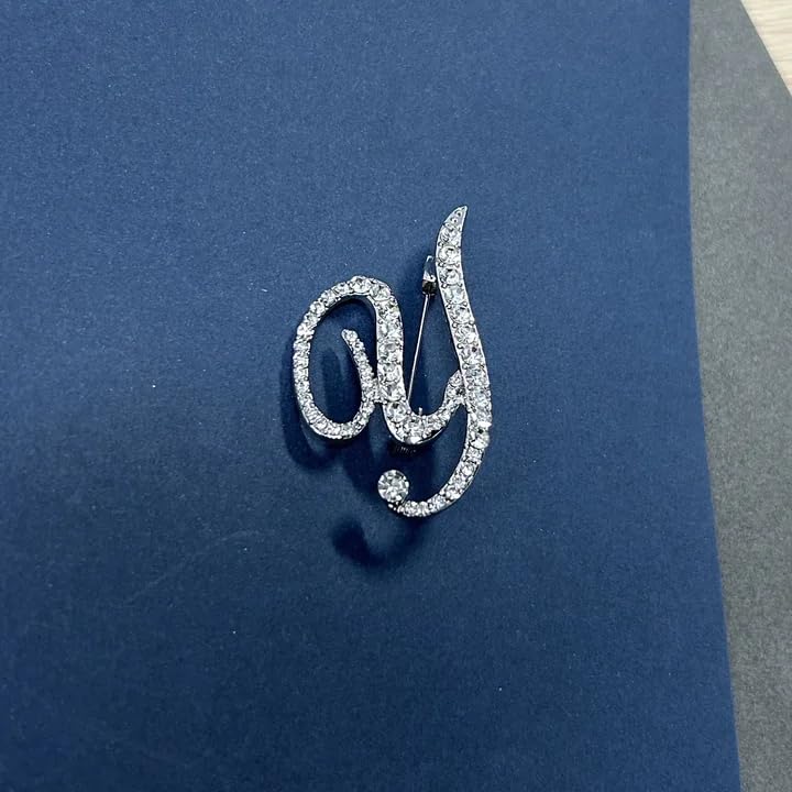 Image of Rhinestone Initial Brooch Pin for Women, Alphabet Gold Letter Brooch A-Z with Crystal, Metal Pin for Hat Bag Dress Suit Accessory for Men