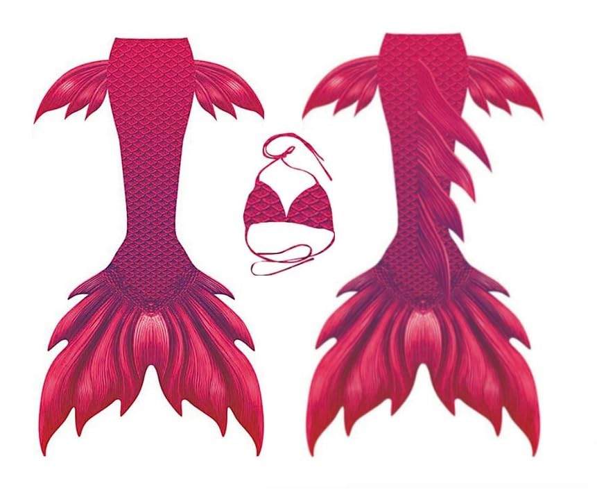 Costume Coda Sirena Fucsia Unisex Donna Professionale Mermaid Tail Mare Piscina SMZ019H1