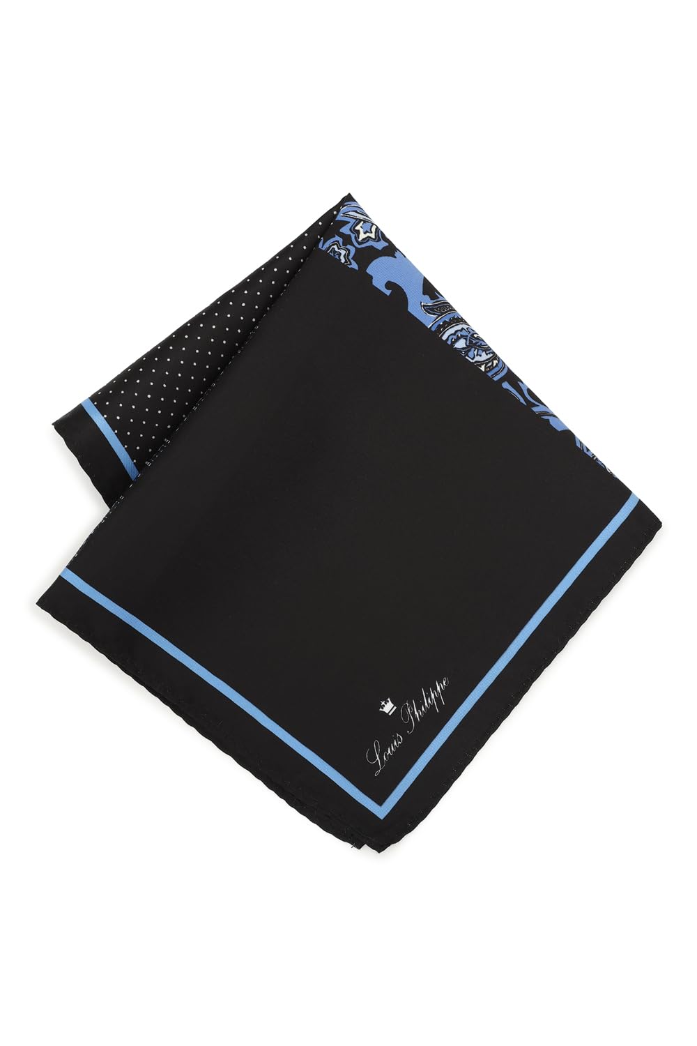 Men's Polyester Black Print Formal Pocket Square, Free Size