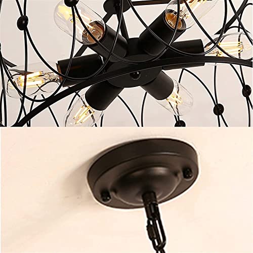 Lustre moderne cage de fer pour illuminer un salon sombre - 7