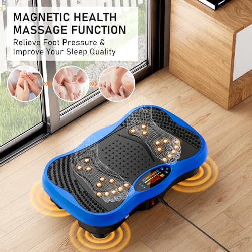Image of Vibration Plate Exercise Machine, 130 Levels Full Body Workout Vibrating Plate for Lymphatic Drainage Weight Loss, 450 Lbs Capacity Shake Platform with Bluetooth for Women Men