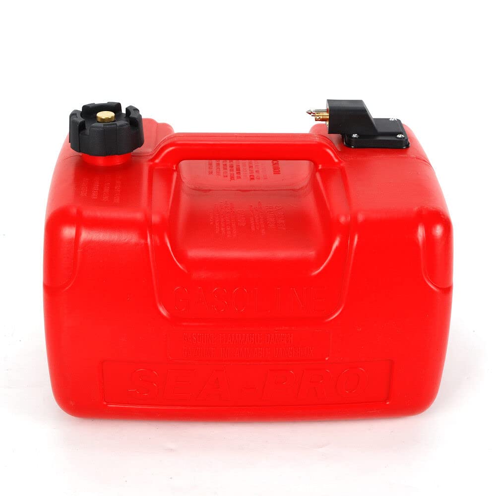 12 Lite Kraftstofftank, Tragbar Externer Bootstank +Anschluss, Benzintank Boot Außenborder-Tank Kanister