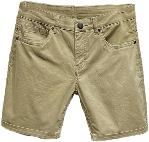 USTZFTBCL Summer Men's Casual Loose Breeches Mid-Length Thin Elastic Shorts