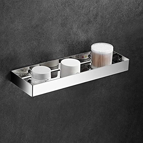 Support de rangement durable en acier inoxydable argenté pour douche
