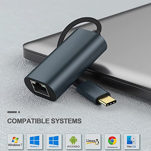 Henrety Usb C To Ethernet Adapter For Laptop Pc Gigabit Ethernet Lan Network Adapter Compatible With Nintendo Switch Macbook Windows Macos Linux, And More[Grey Green] #TOP5