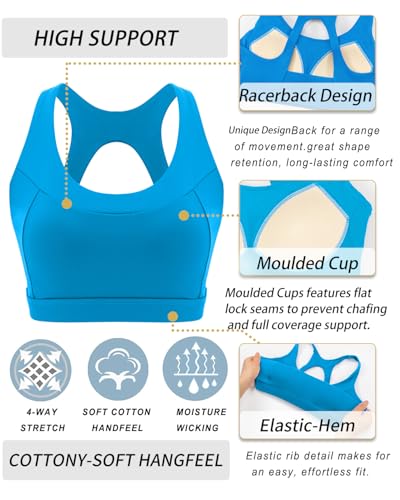 Image of RUNNING GIRL Sports Bras for Women High Support,Racerback Supportive Molded Cup Sports Bra with Sewn in Pads