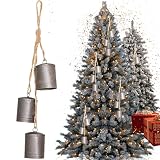 Campanas de Navidad de plata de 12 pulgadas, corona
