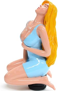 Sakali Sexy Girl with Long Hair Car Gear Stick Shift Shifter Knob Universal fit for Most Manual Transmission or Automatic Transmission Without Lock Button (Blue)