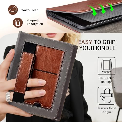 CoBak Premium Stand Case for Kindle Paperwhite & Kindle Colorsoft 7" & Kobo with Hand Strap – Automatic Wake/Sleep, Stylish & Durable, Comfortable Reading & Protection, Compatible with iPhone Stand by CoBak - Used condition - Image 5