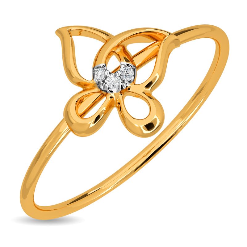 KISNA Real Diamond Jewellery 18KT Yellow Gold SI Diamond Ring for Woman | Wrap Butterfly S10 (B095K3LW8W) Amazon Price History, Amazon Price Tracker