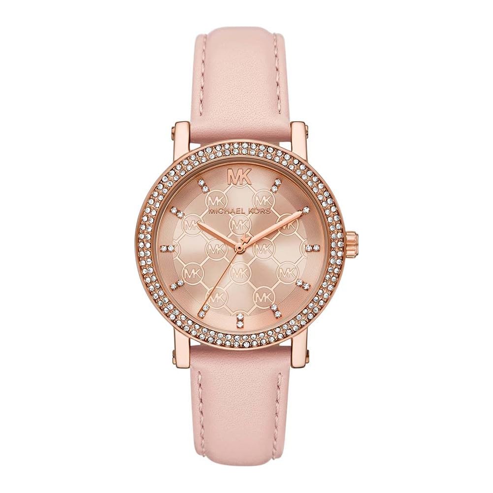 Michael Kors Corey Watch for Women, Quartz Three Hand Movement with Stainless Steel or Leather Strap