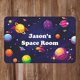 Space design with planets Kids Bedroom Door Sign Personalised For You - Any Name! Door Plaque,Girls/Boys,Nursery,Decor,Kids Room,Space