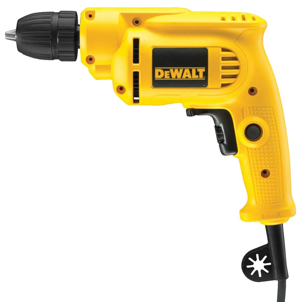 Dewalt 1-Gang Bohrmaschine DWD014S (550 Watt, für präzises Bohren in Holz und Metall, elektronische Drehzahlregulierung, Rechts-/Linkslauf, Einstellrad für Drehzahlvorwahl, Schnellspannbohrfutter)