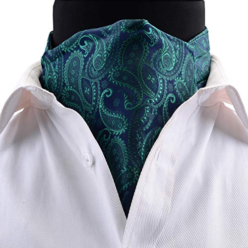 Image of MIPPO Men's Ascot Paisley Floral Jacquard Woven Gift Cravat Tie