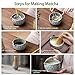 Buucup Matcha Whisk Set, Ceramic Matcha Kit Includes Matcha Bowl, Matcha Whisk and Holder, Bamboo Scoop, Scoop Rest, Sifter and Tea Towel - 7 Pcs Matcha Kit for Matcha Lovers (Blue)