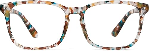 TIJN Gafas de bloqueo de luz azul para mujeres y hombres, marco transparente, lentes cuadrados nerd, anti rayos azules, gafas de pantalla de