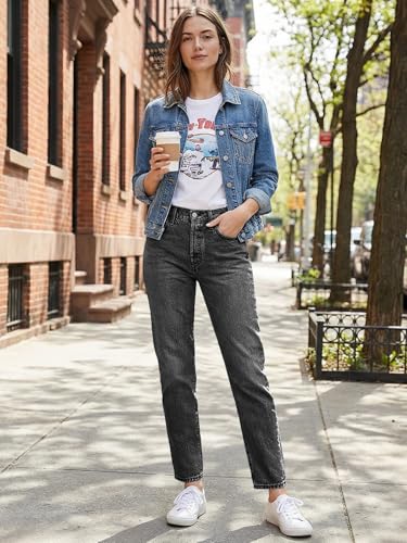 Image of Cicy Bell Womens Straight Leg Jeans High Waisted Mid Rise Stretchy Denim Pants Tapered Petite Jeans