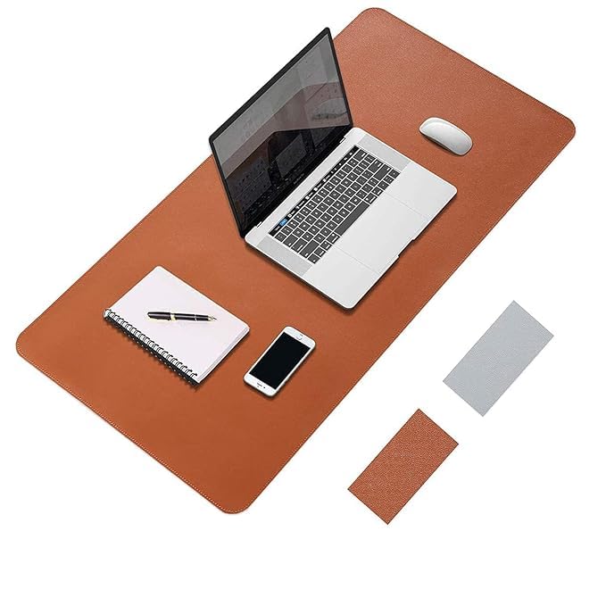 Desk Pad Protector Waterproof PU Desk Mat Blotters on Desktop Laptop Computer Gaming Keyboard Mouse Pad Non-Slip Desk Writing Mat Cover for Office & Home 90CM * 45CM Brown & Silver (B0D83BQVZQ) Amazon Price History, Amazon Price Tracker