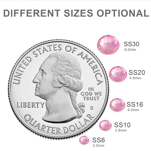 Image of Glass Rhinestones for Bedazzling Nails 2mm SS6 Pink Fairy Crystal 1440pcs | Flatback Gems for Shoes,Hair Pin,Skirt,Fedora Hat,Earphone Case,Champagne Glasses,Wedding,Hair Accessories Decoration