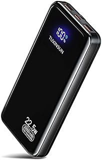 TUXINSUN Batterie Externe 20000mAh Power Bank 22.5W PD3.0 QC4.0 Charge Rapide, Plein Écran LCD USB C Entrée & Sortie Compatible avec iPhone 16 15 Pro Max Samsung iPad