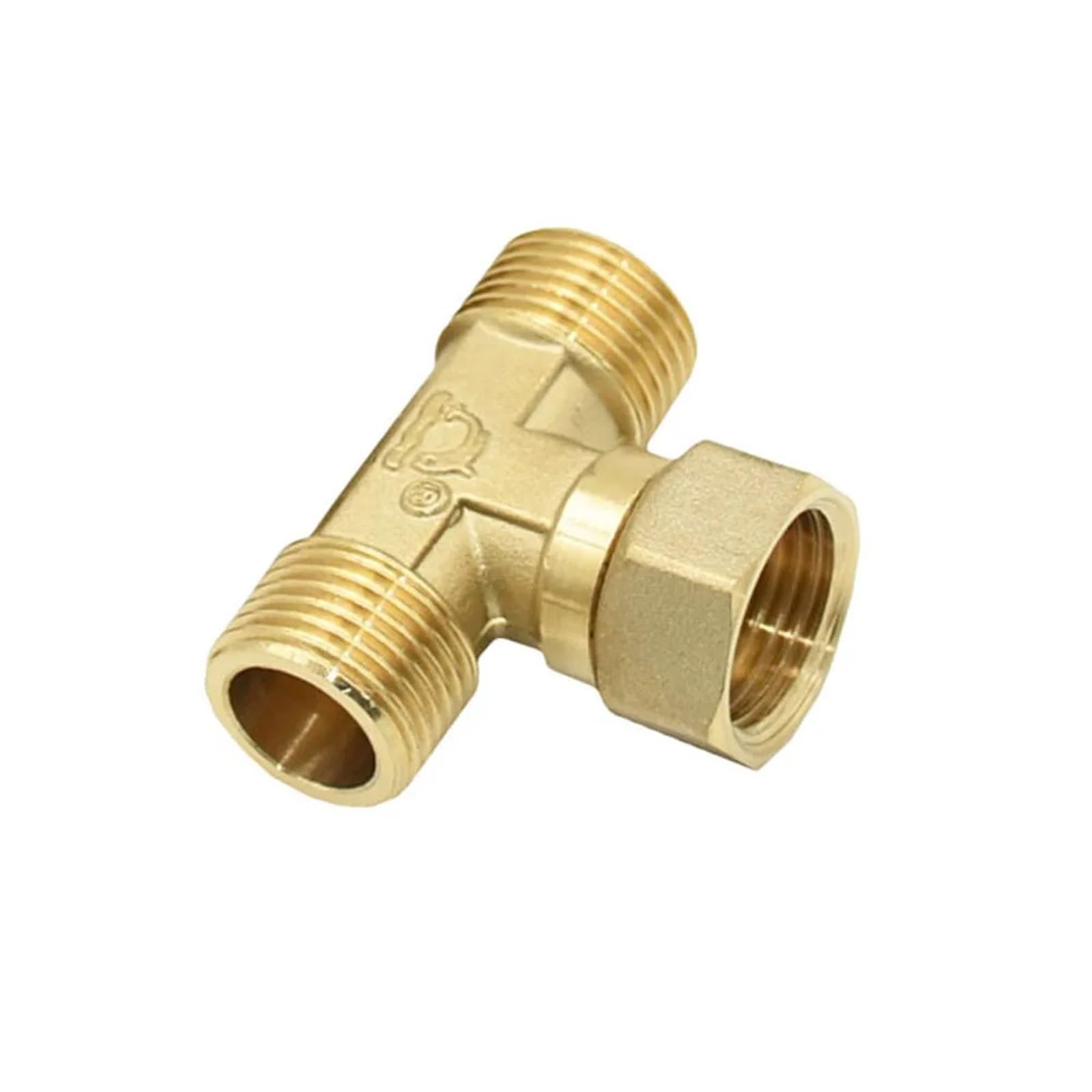 1pcs Brass 1/2 Inch Male Female Tee Connector Plumbing Hose Splitter Copper T-Shape Fitting 3 Way Hose Tube (A)