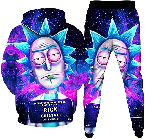 GreSeaso Conjunto deportivo deportivo deportivo unisex con capucha y pantalones deportivos para correr, divertido conjunto deportivo, talla XXL, 7 Cover