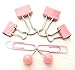 65 PCS Pink Push Pins/Paper Clips/Binder Clamps/Binder Clips, Pink Office Supplies Bulletin Boards Thumb Tacks Set Desk Accessories for School Supplies