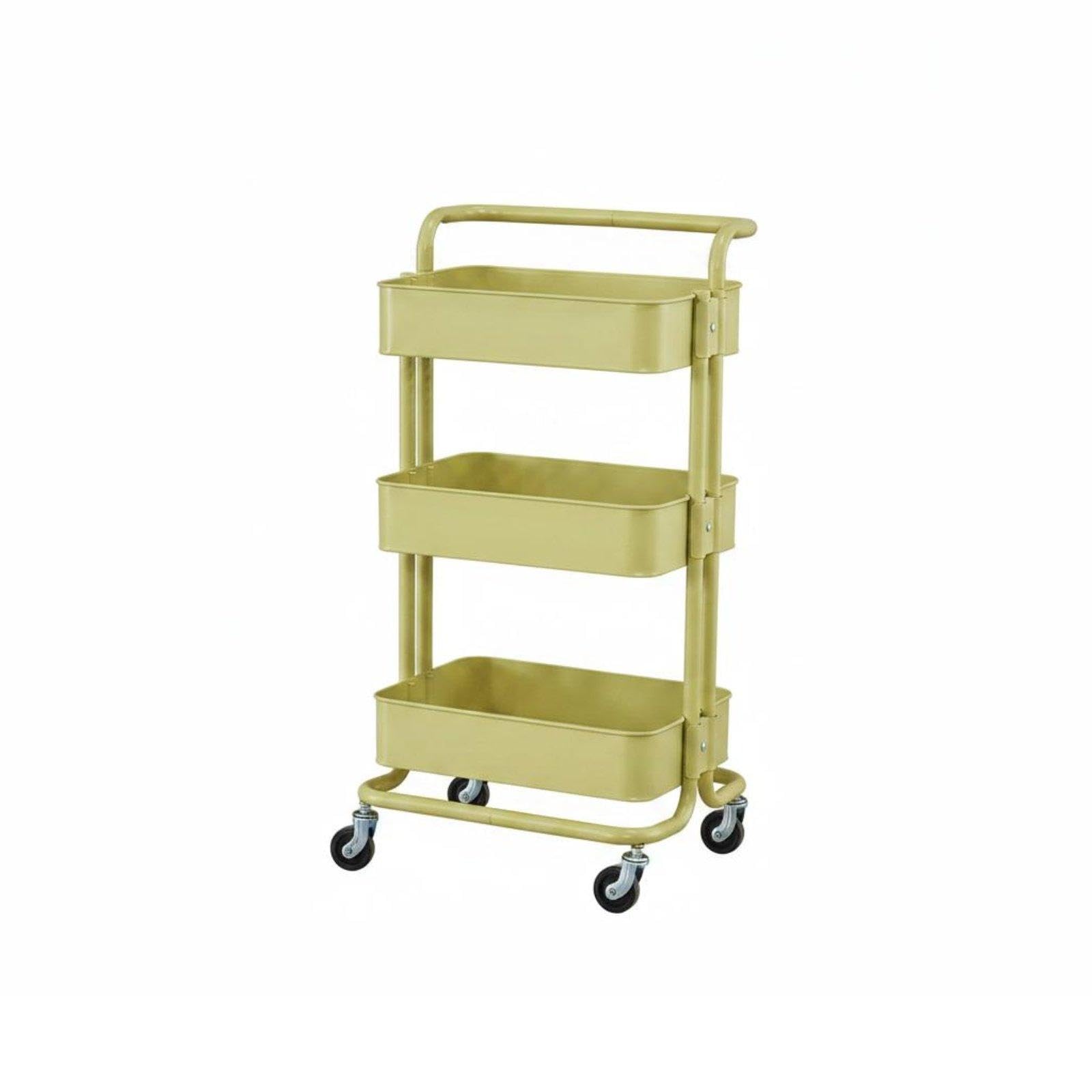 CALANDIS Hairdressing Tool Cart Movable Rolling Utility Trolley Multi-Functional 3 Tier Rolling Cart for Hair Stylists, Beauticians, Beauty Salon, Spa, Kitchen Light Yellow-image-48