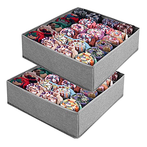image for Socks Organizer, Ordenado Dresser Drawer Organizers 2 Set, Underwear D
