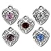 Housweety 50 Mixed Rhinestone Love Heart Charm Pendants 12x10mm