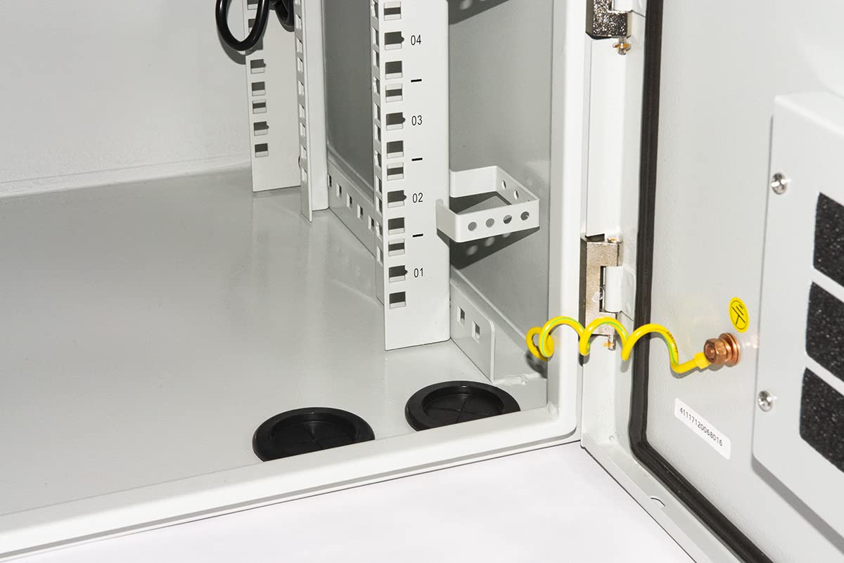 Link LK190645IP Armadio Rack 19 Pollici 6U Per Reti Da Esterno Classe Protezione Ip55 Con Ventole Filtrate, Grigio Chiaro, 600 x 450 x 333 mm