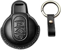 Vista 9 de SANRILY Funda protectora para llave de auto Mini Cooper 2016-2021 Clubman Countryman de techo rígido convertible sin llave con llavero de gato