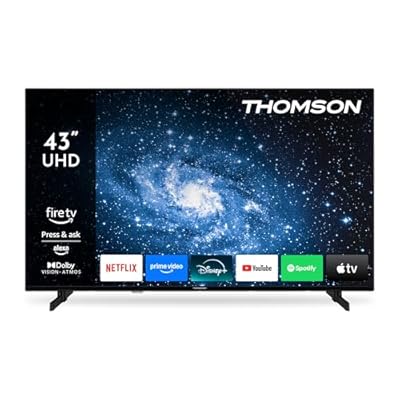 Thomson 43 Pulgadas  109 cm  UHD LED Smart TV con Fire TV  Control por Voz Alexa  AirPlay  Wi-Fi  Sintonizador Triple  Cable/satélite/Antena   Bluetooth 5.0  HDMI  USB  AV IN  Ci+  43UF4S35