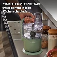 Kenwood MultiPro Compact – Kompakte Küchenmaschine mit Express Serve, Edelstahlmesser, Schneid- und Raspelscheiben, Pulse-Funktion, Grün (FDP23.140GR) – Ansicht 3