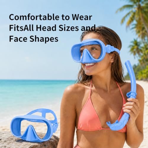 JRing Equipo de Snorkel para Adultos, Set de Máscara Antivaho con Snorkel Húmedo miniatura 4