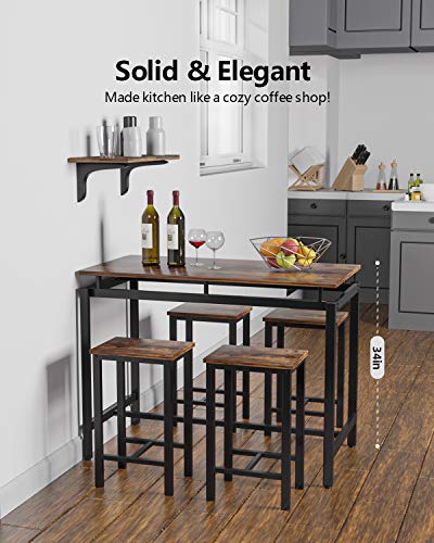 image for MIERES 5 Pieces Kitchen Table Set, Wood Dining Table Set for 4, Wood E