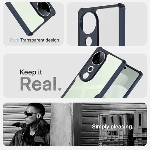 Image of Pikkme Crystal Clear Transparent Back | Ultra Hyrbid | Full Camera Protection | Raised Edge | Bumper Back Case for Vivo V40 5G / V40 Pro 5G / T3 Ultra 5G (Blue)
