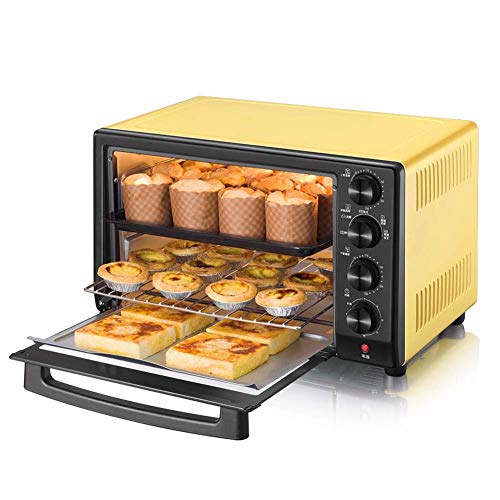 Mini-Backofen Mit Explosionsgeschützte Glastür, Elektrischer Grillofen, Pizza-Ofen Mit Timerfunktion,60 Minuten Timer (32 Liter)