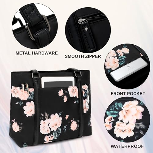 Btoop 324 Laptop Tote Bag Womens Work Bags Purse Floral Teacher Handbag Shoulder Bag Fit 15.6 In Laptop  thumb #2