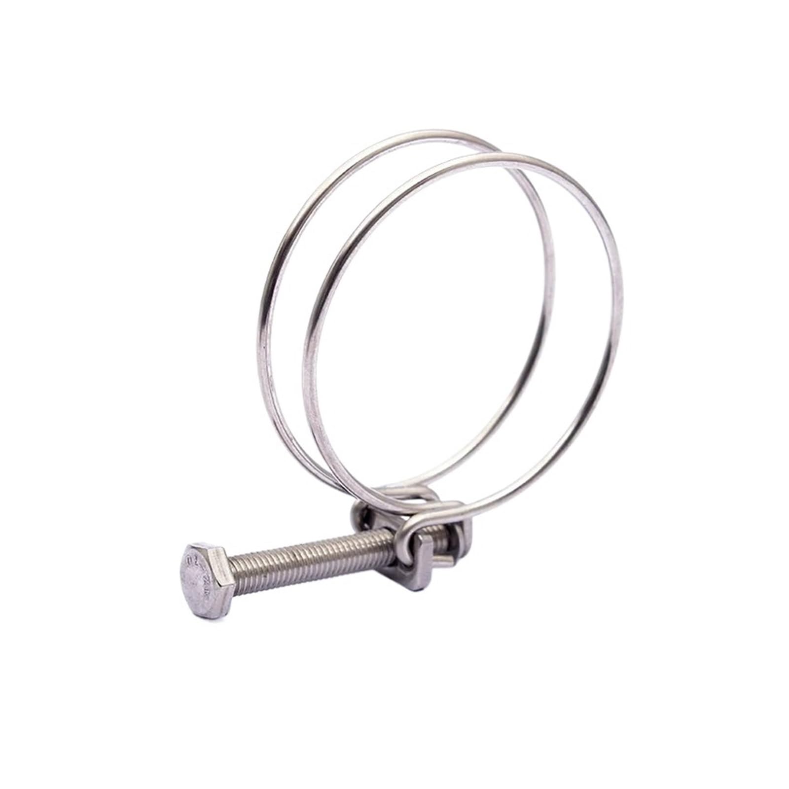 Abrazadera de manguera de doble línea 10 Uds abrazadera de manguera ajustar Clip de tubo doble alambre agua A2 acero inoxidable(16-19x2.0MM 10pcs)