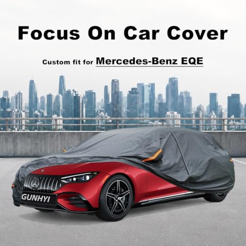 Image of GUNHYI Premium Car Cover Custom Fit Mercedes-Benz EQE, 16 Layers Heavy Duty Car Cover Waterproof All Weather with Zipper Door for Sun Rain Snow Dust Uv Protection
