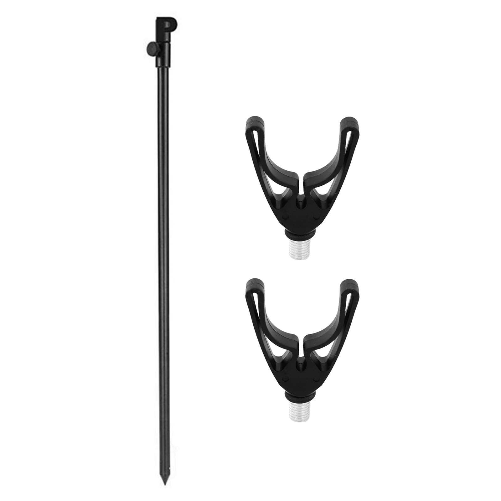 Beatyarmy Black Pcs Carp Fishing Rod Rest U,Butt Rests,Fishing Rod Rack，Front Rests/Course, Rod Rest Heads Fits All Rod Pods, Bank Stick. Size 3