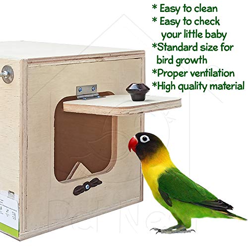 Image of PetNest Breeding Box Bird Nest with Perch for Lovebird Standard, 1 Piece