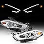 ACANII - For [Halogen Model Only] 2013-2016 Dodge Dart ChromeHousing LED Tube Projector Headlights Headlamps Left+Right