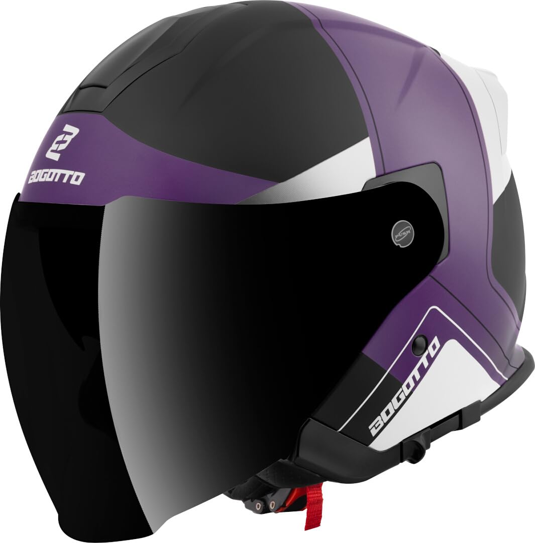 Bogotto H586 City-B Casco Jet, nero opaco/grigio/bianco, XS