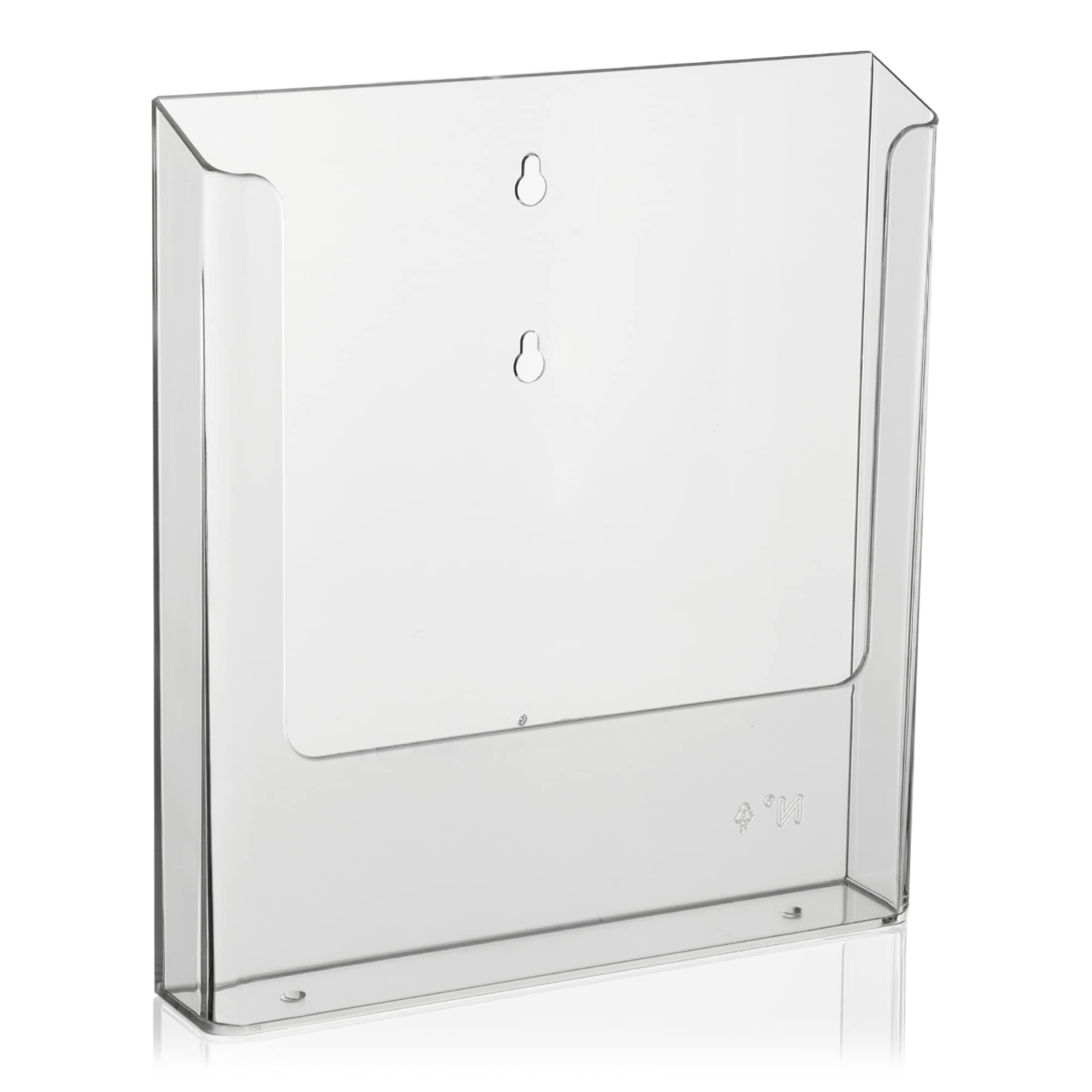 VITAdisplays Soporte de pared para folletos DIN A4, soporte transparente para montaje en pared, soporte para catálogos