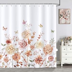 Bonhause Jesienne Kwiaty Zasłona Prysznicowa 180x180cm