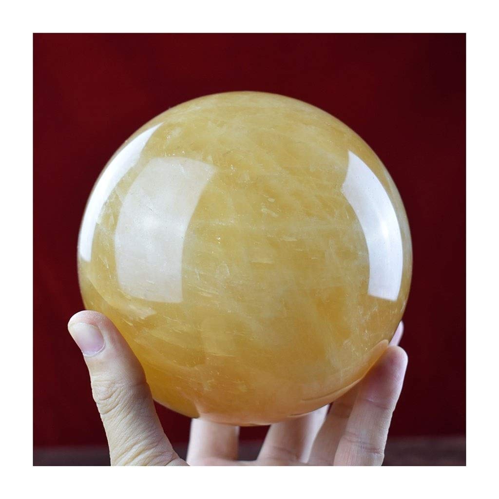 Bola de Cristal (en la Magia Occidental) Oficina Amarillo Bola de Cristal Agrietado Auspicioso Feng Shui de la Bola de la Bola de Piedra Talla Pulido Regalo de los Ornamentos Bola de c