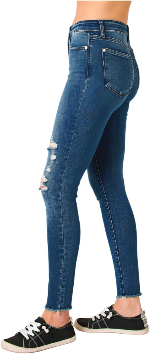 Judy Blue High Rise Distressed Skinny Jeans